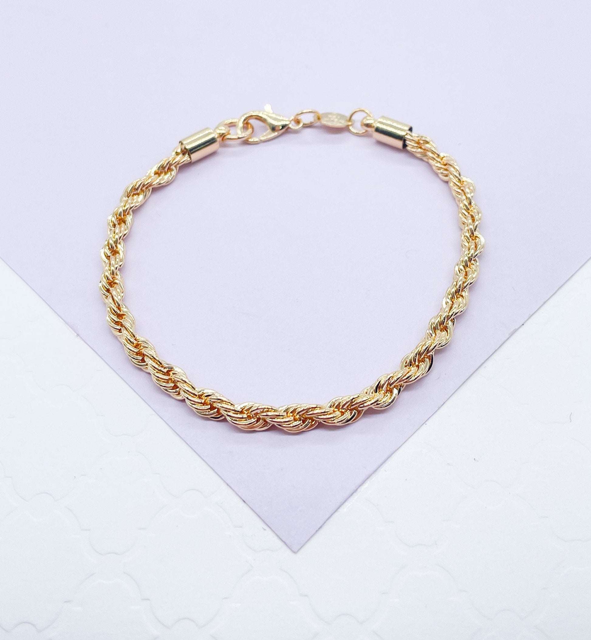 18k Gold Filled 2mm Rope Bracelet