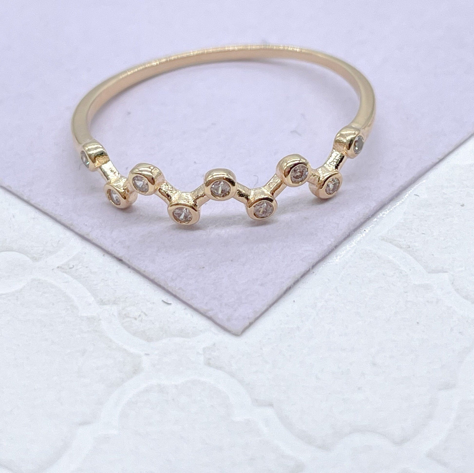 18k Gold Filled Dainty Sharp Zig-zag Ring