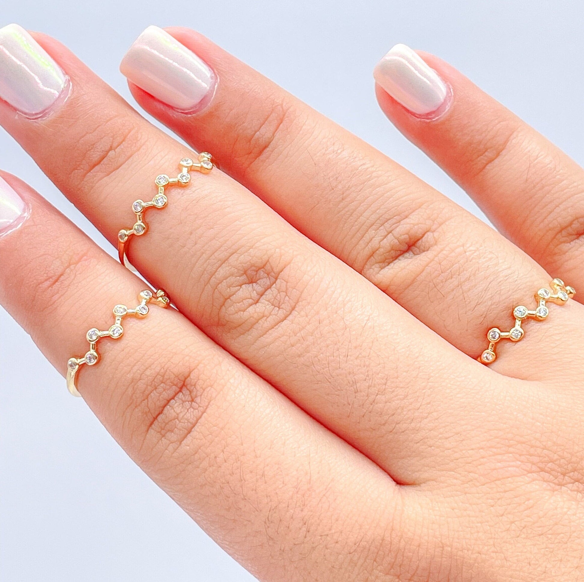 18k Gold Filled Dainty Sharp Zig-zag Ring
