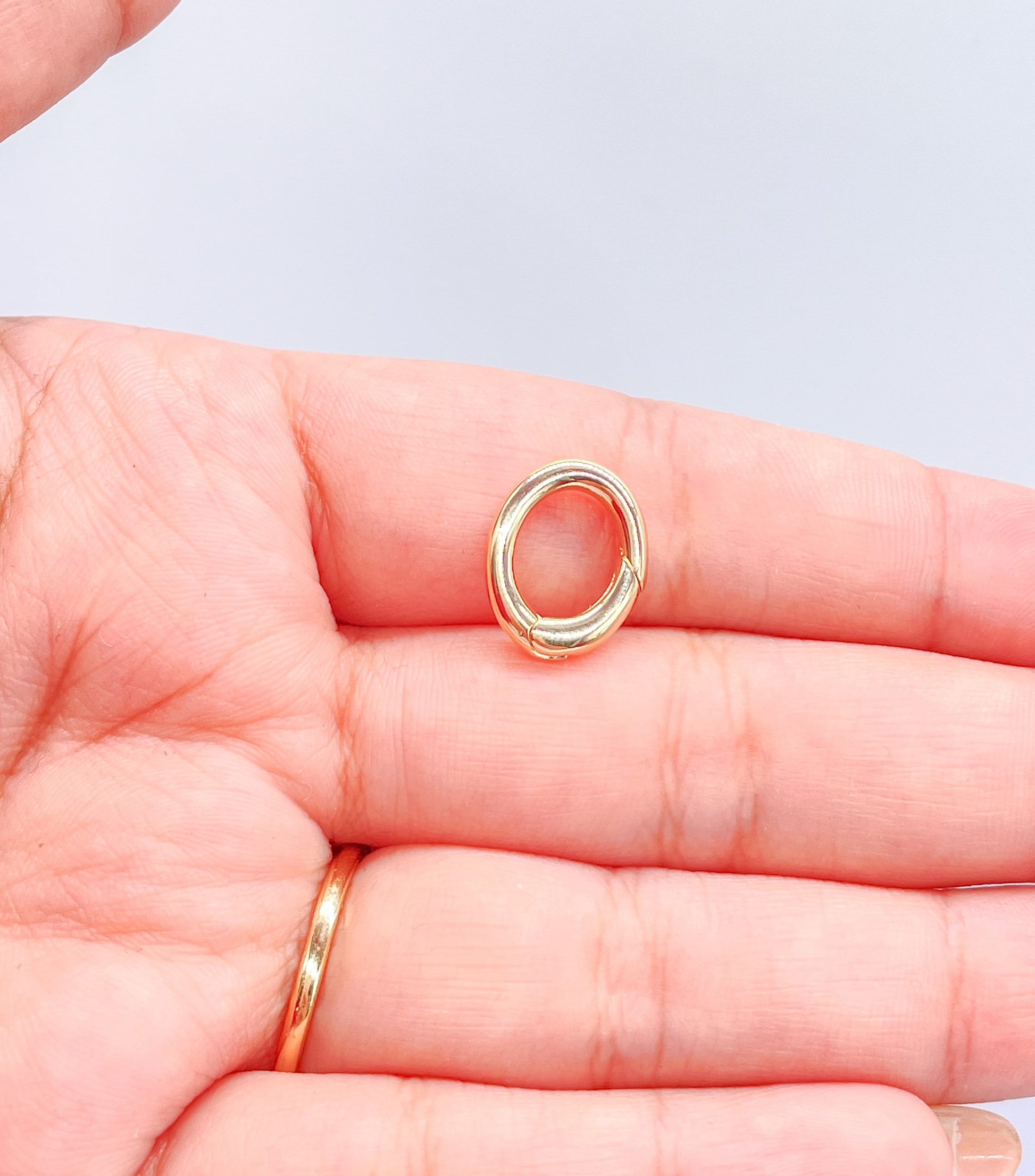 18k Gold Filled Small Smooth Oval Claw Clasp