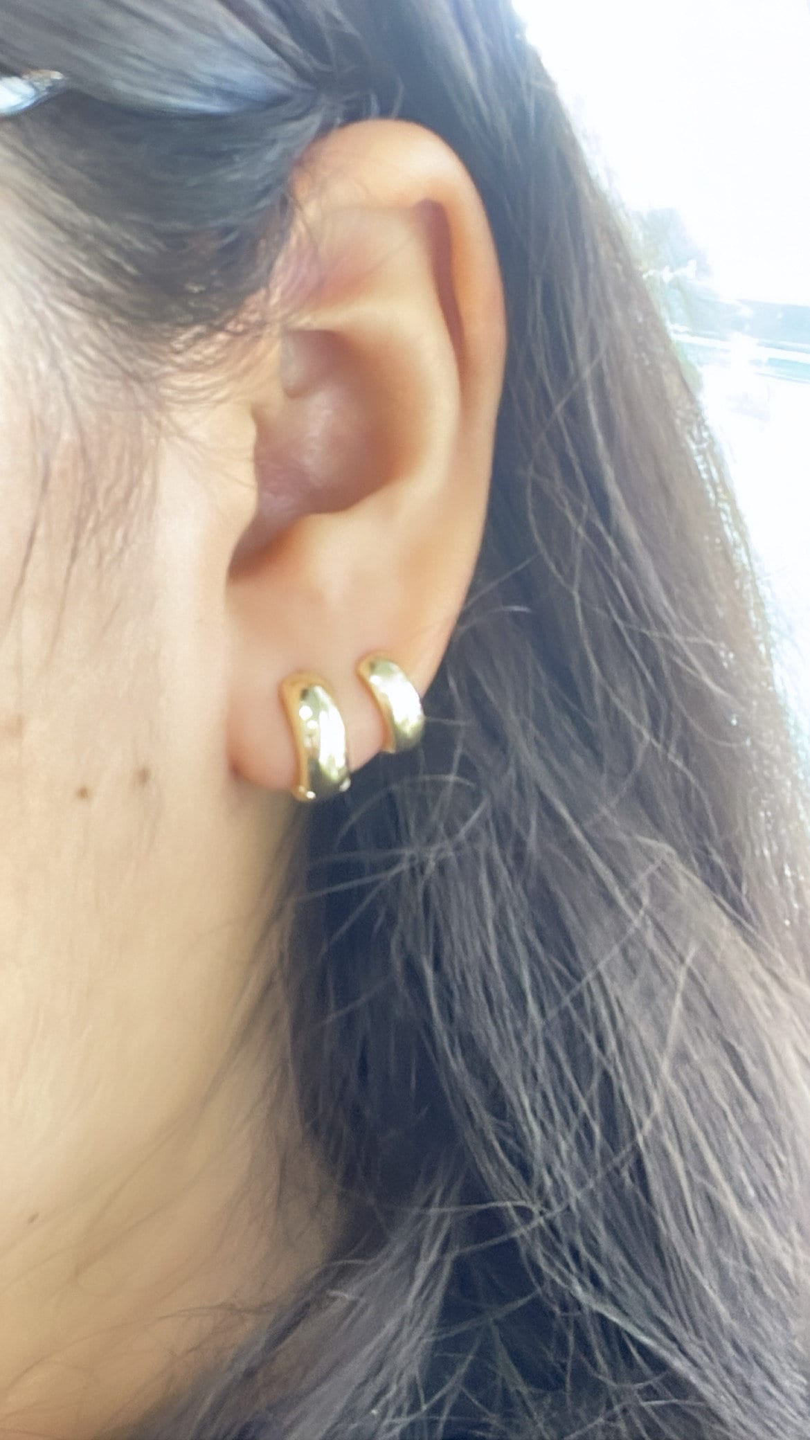 18k Gold Filled Plain Smooth Huggie Hoop Earrings In Four Sizes