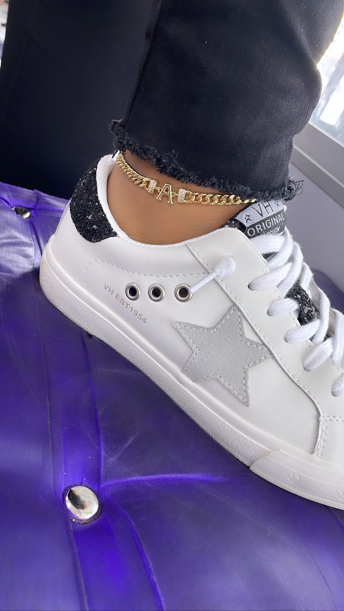 18k Gold Filled Miami Cuban Link Initial A & M Anklet