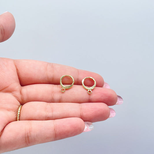 18k Gold Filled Plain Round Hoops Clasps
