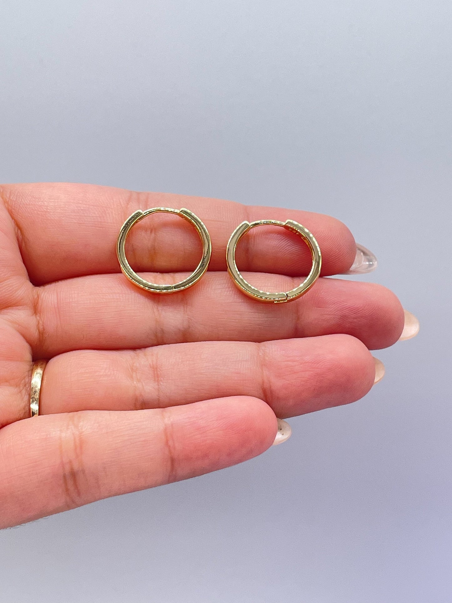 18k Gold Filled Ultra Thin Small Plain Sharp Edged Huggie-Hoop Earrings, Daily Jewlery, Gifts for her, Birthday Gift, Dainty Hoops