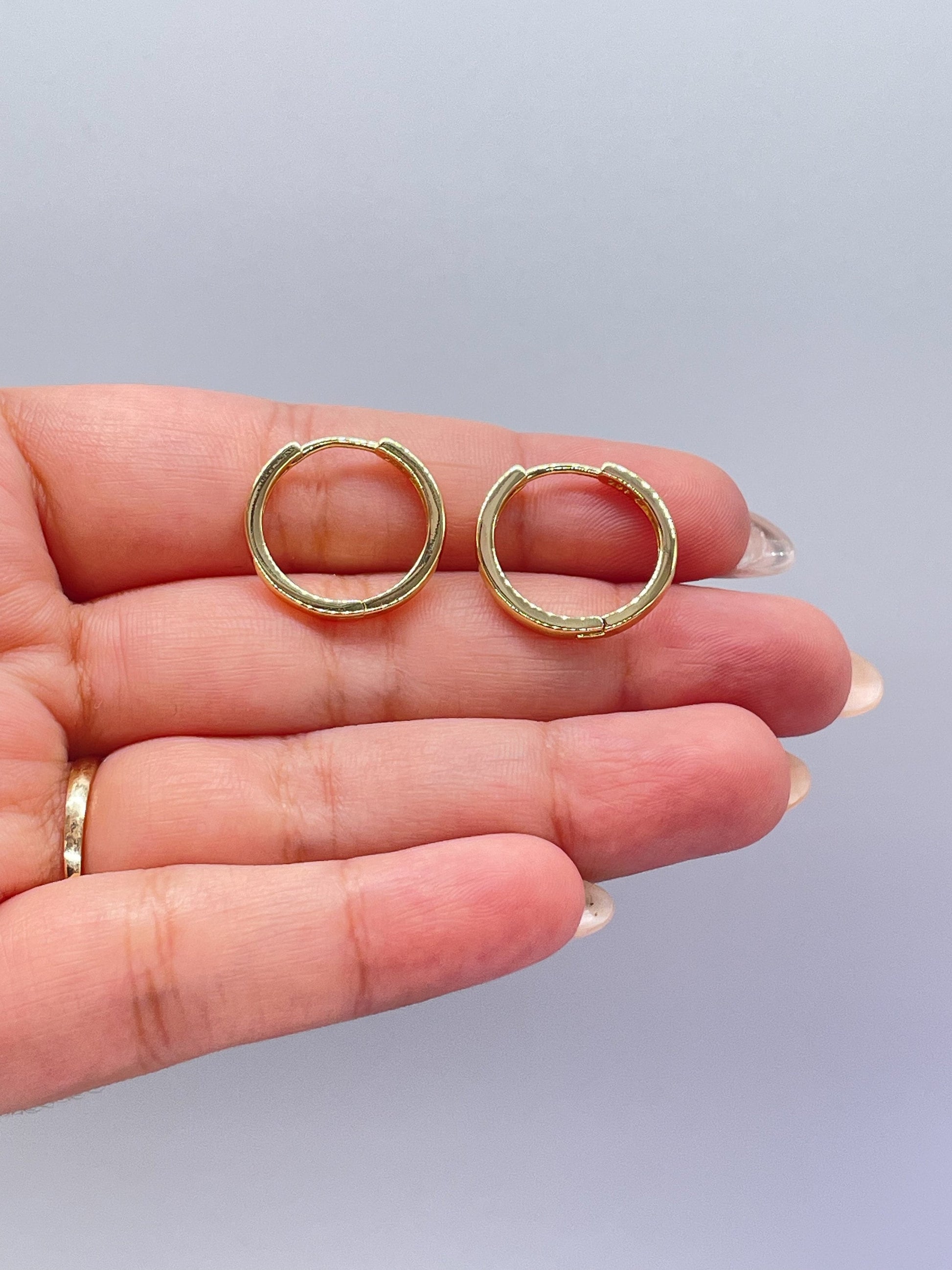 18k Gold Filled Ultra Thin Small Plain Sharp Edged Huggie-Hoop Earrings, Daily Jewlery, Gifts for her, Birthday Gift, Dainty Hoops