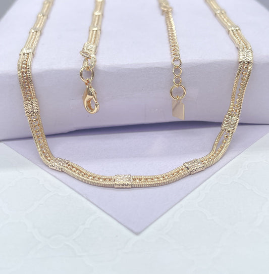 18k Gold Filled Specialty Chain, 3 in 1 Interspeed Choker Necklace, Dainty Choker, Wedding Gift, Dainty Necklace, For Her, Minimalist Choker
