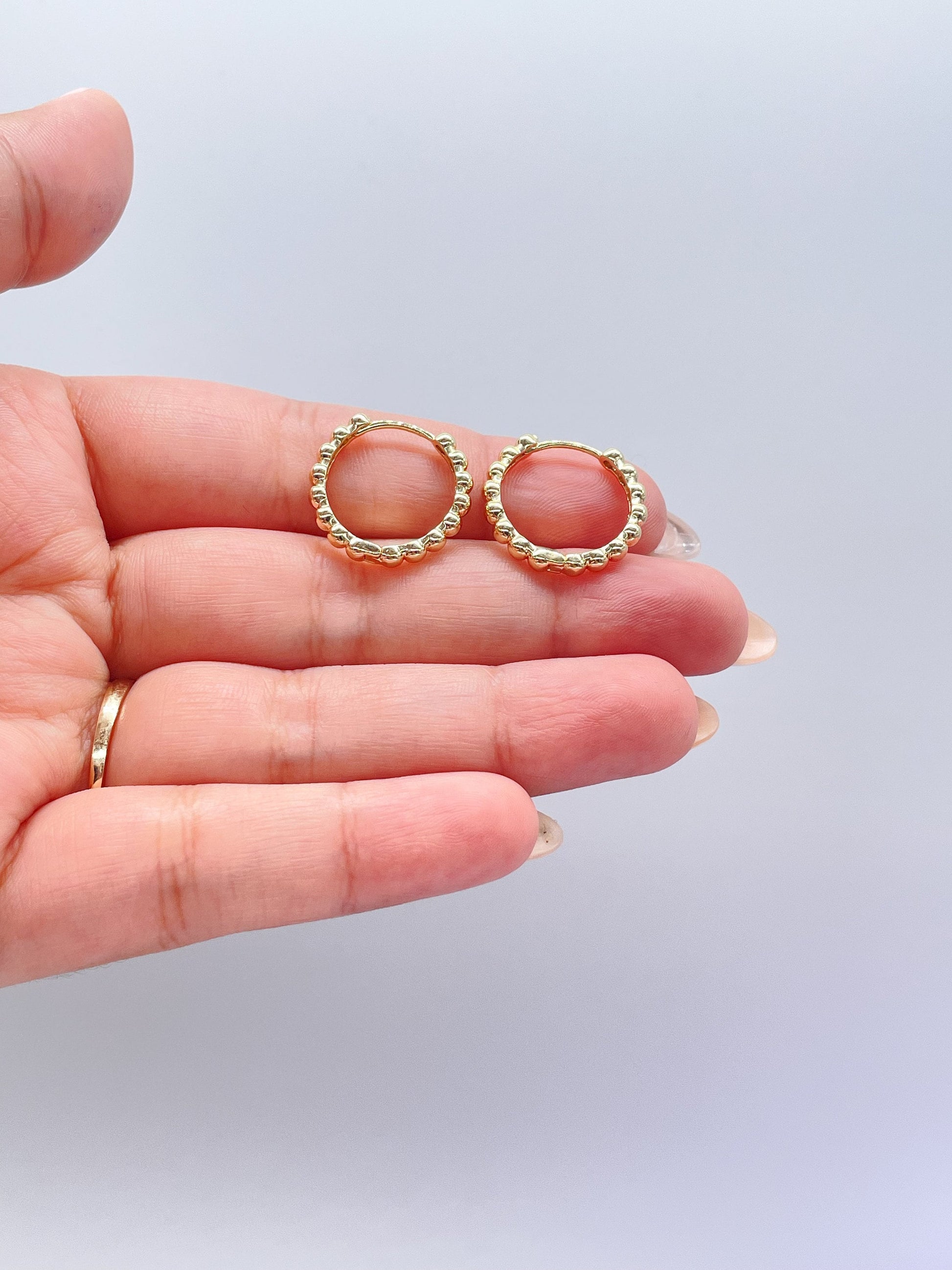18k Gold Filled Tiny 2mm Large Dainty Hoop Earring