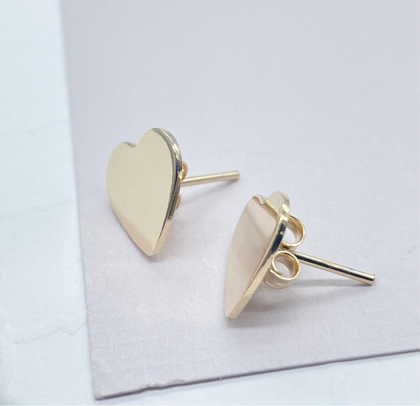 Smooth Plain Heart Stud Earring