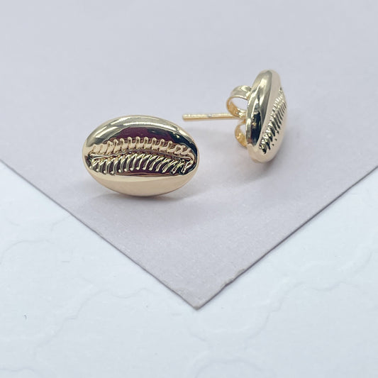 18k Gold Layered Plain Conch Stud Earring