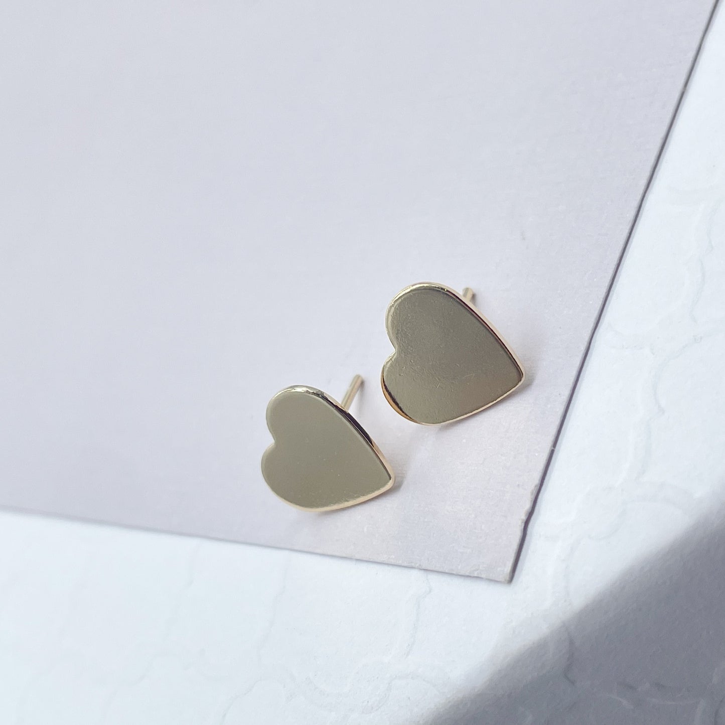 Smooth Plain Heart Stud Earring