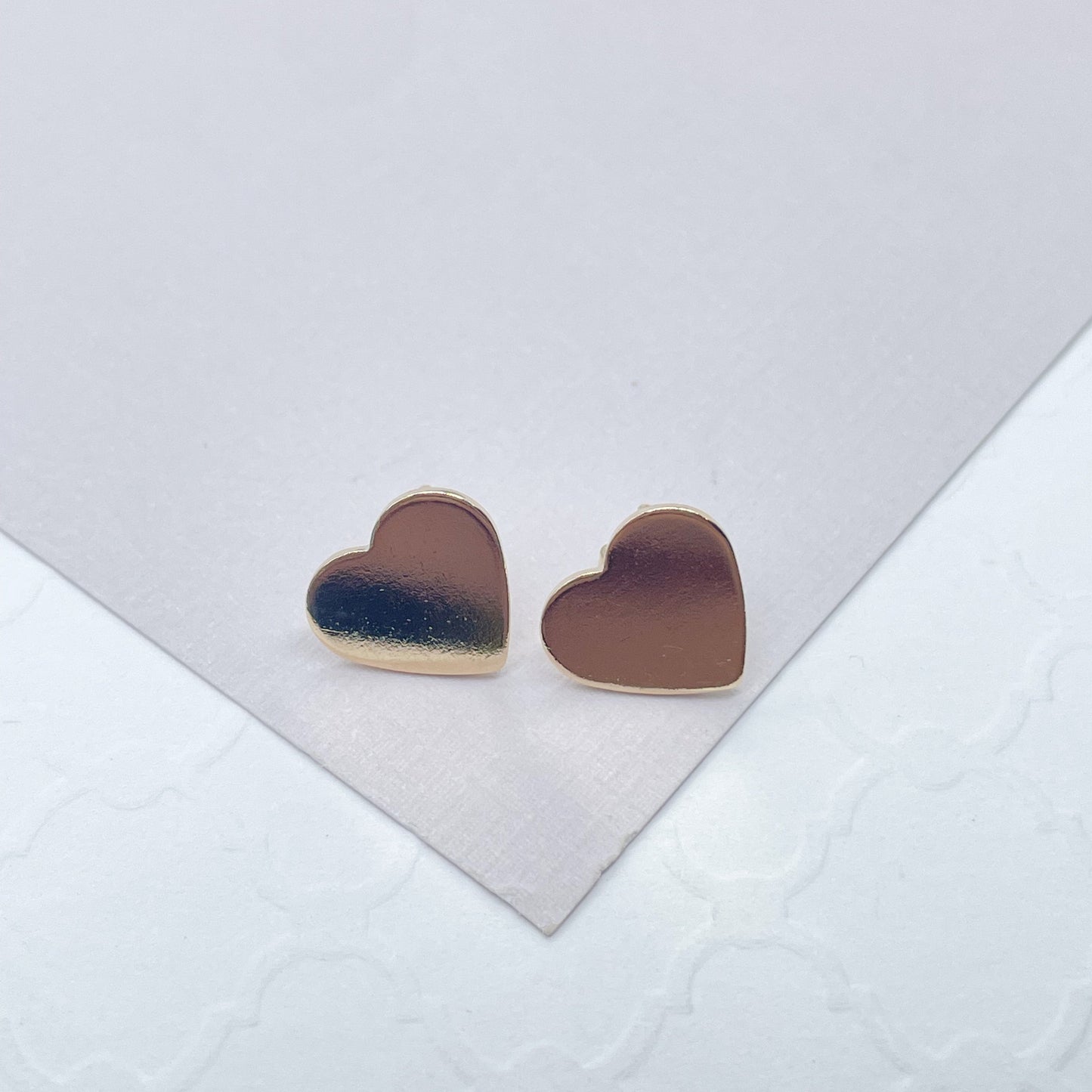 Smooth Plain Heart Stud Earring