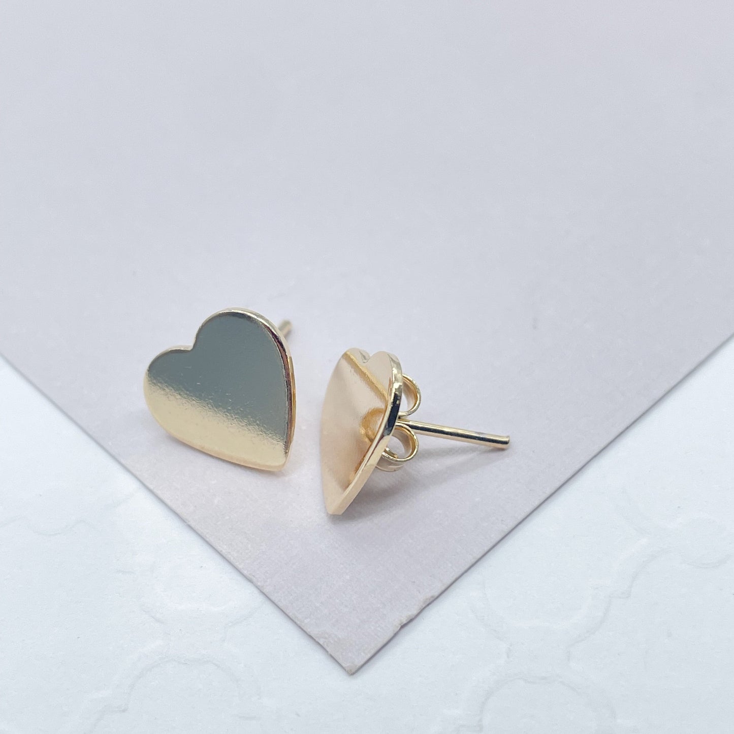 Smooth Plain Heart Stud Earring