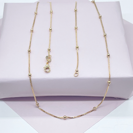 18k Gold Layered Satellite Chain 1mm Necklace