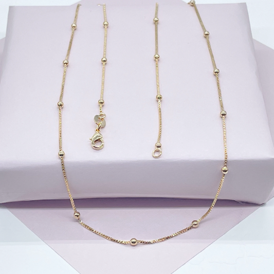 18k Gold Layered Satellite Chain 1mm Necklace