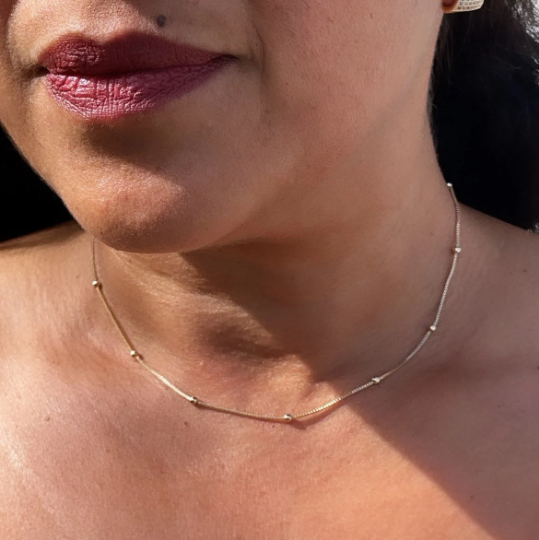 18k Gold Layered Satellite Chain 1mm Necklace